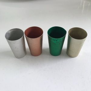 Vintage Aluminum Mini Shot Glasses